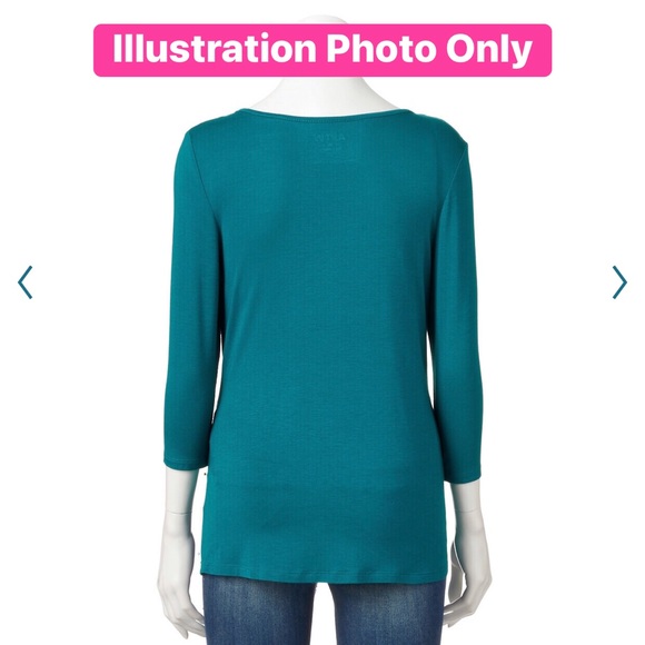 NEW APT9 Chiffon Hem Tee Shirt Magenta Small Petite Women’s NWOT - Picture 2 of 16